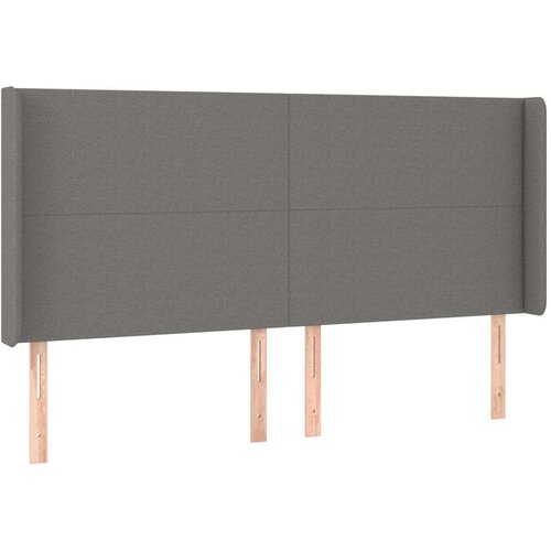  Uzglavlje s u&amp;scaron;ima tamnosivo 163x16x118/128 cm od tkanine Slike