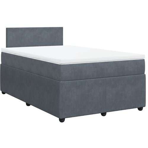 Maison Chic Box spring postelja - Vzmetna postelja z vzmetnico temno siv 120x190 cm žamet SL5513, (21904682) Cene