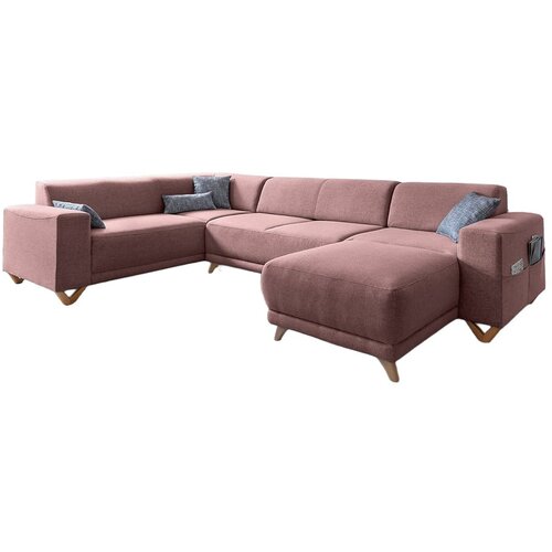 Miuform Ružičasta sklopiva/s prostorom za odlaganje kutna garnitura (s lijevim kutom/u obliku slova "U") Classy Sophie – Cijene