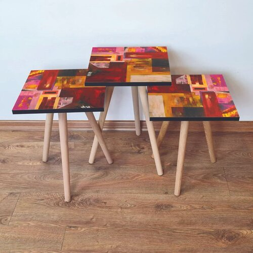 Hanah home 3Shp55 - Multicolor Multicolor Nesting Table (3 Pieces) Cene