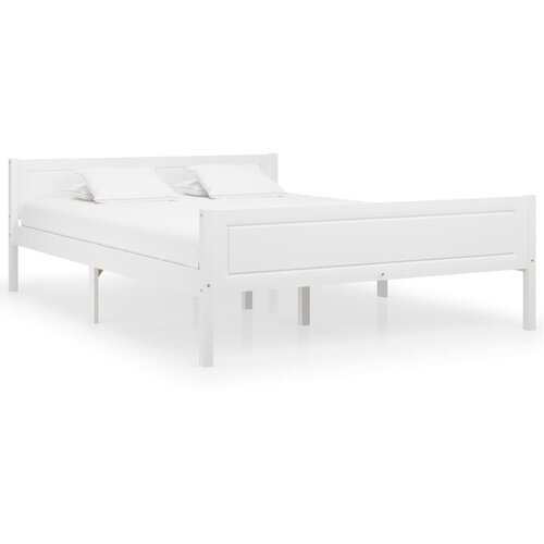 VidaXL Posteljni okvir trdna borovina bel 160x200 cm Slike