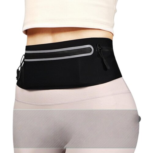 INF Slim neviden pas za tek, lahek vodoodporen pas z več žepi Black, (5000324028) Slike