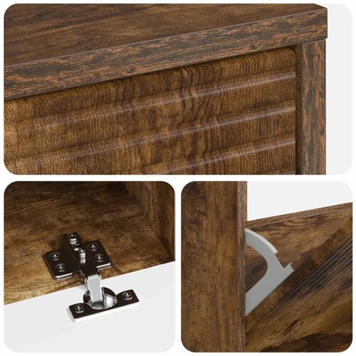  Ormar za cipele HAARLEM 78 x 24 x 103 cm Konstruirano drvo - Dimljeni hrast Slike