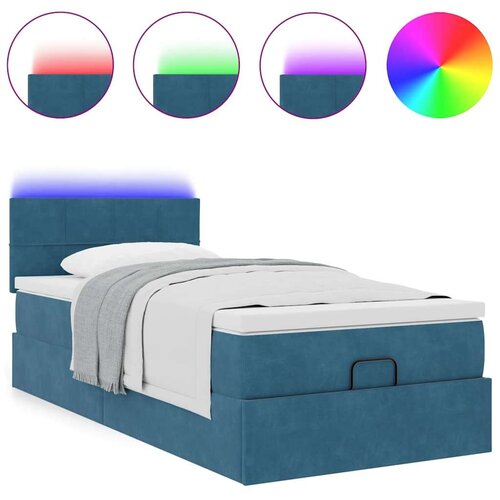 VidaXL okvir kreveta s madraca tamnoplavi 80x200cm bar&amp;scaron;unasti Slike