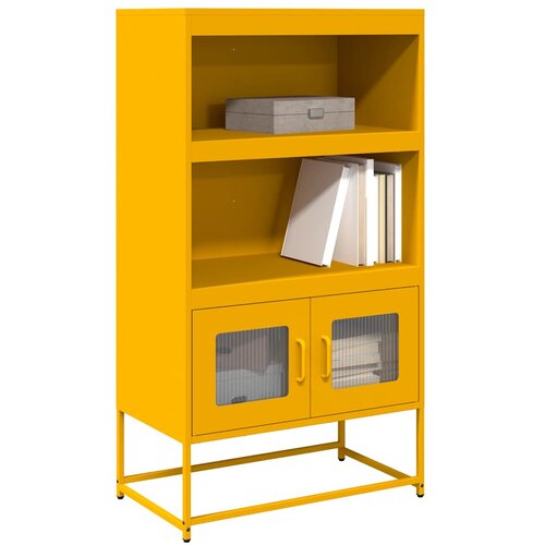 vidaXL Highboard Gorčično rumena 68x39x123 cm Jeklo Cene