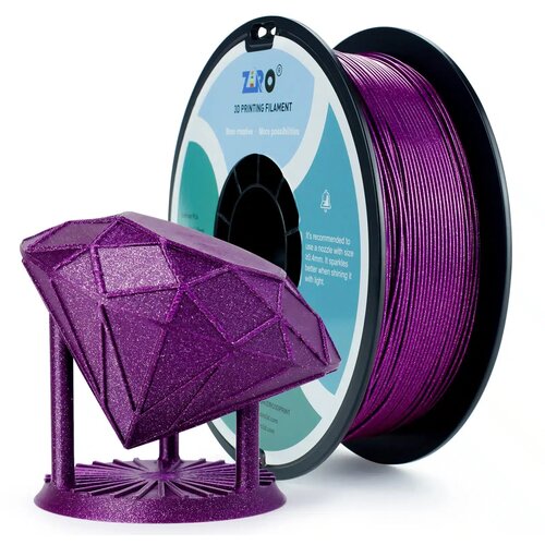  ZIRO Glitter Diamond PLA filament 1,75 mm – Purple Cene