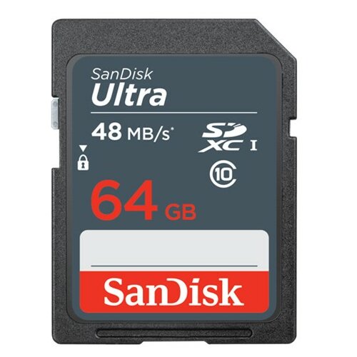 Sandisk SD 64GB Ultra SDXC UHS-I Class 10 - SDSDUNB-064G-GN3IN memorijska kartica Slike