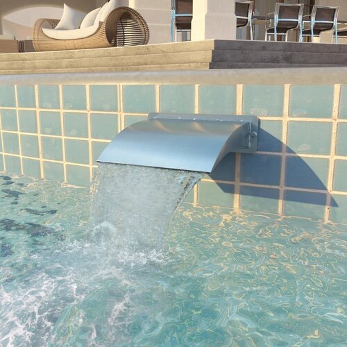 VidaXL Fontana za bazen od nehrđajućeg čelika 30 x 9 x 26 cm srebrna Slike