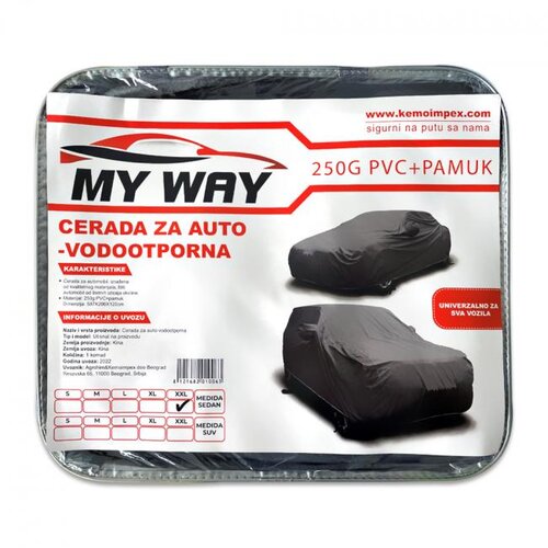 My Way Cerada za auto, Vodootporna, 533x196x150cm, Crna Cene