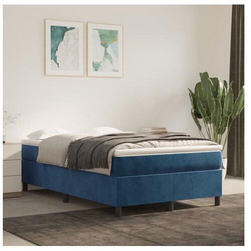 Box spring postelja z vzmetnico temno modra 120x200 cm žamet Cene