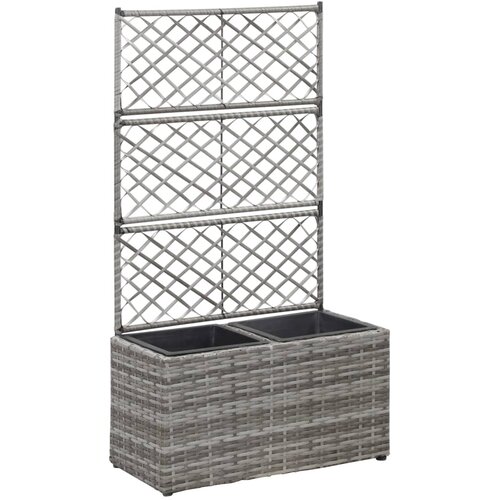  Sadilica s re&amp;scaron;etkom i 2 posude 58x30x107 cm od poliratana siva Slike