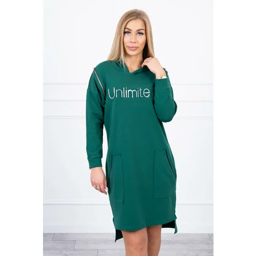Kesi Dress with the inscription unlimited green