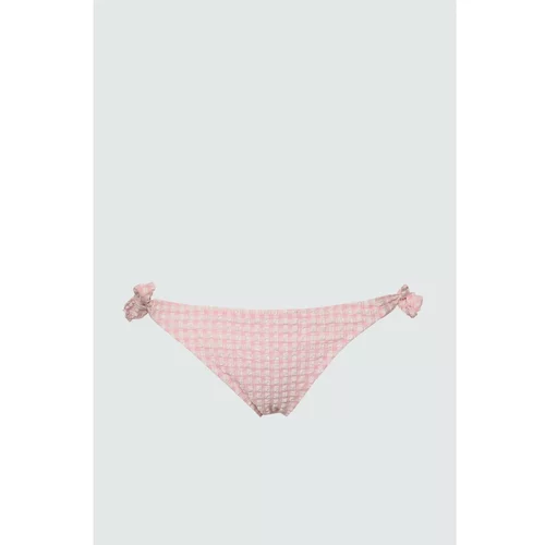 Trendyol Pink Gingham Textured Bikini Bottoms