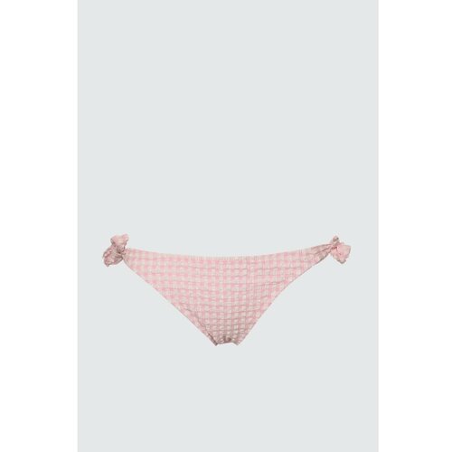 Trendyol Donji dio bikinija s vezanim ružičastim teksturama Slike