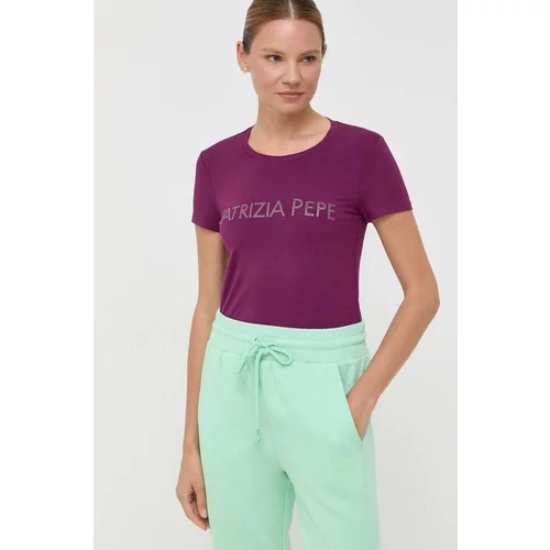Patrizia Pepe Kratka majica ženski, vijolična barva