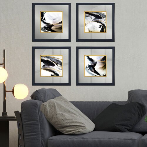 Wallity CAM1871409 Multicolor Decorative Framed Painting (4 Pieces) Cene