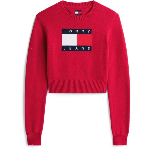 Tommy Jeans Pulover mornarska / rdeča / bela Cene