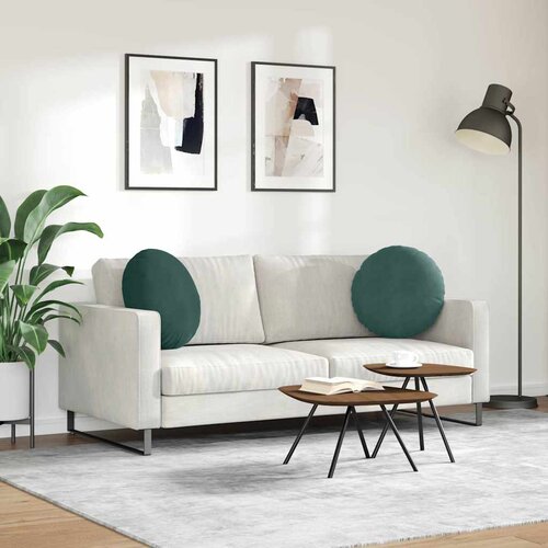  Jastučići za sjedenje 2 pcs Tamnozelena &amp;Oslash;50 x 19 cm Bar&amp;scaron;un Slike
