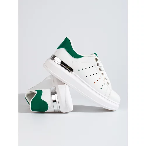 SHELOVET White Thick-Soaked Sports Sneakers