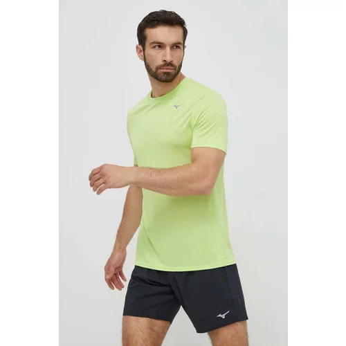 Mizuno Majica kratkih rukava za trčanje Impulse boja: zelena, melanž