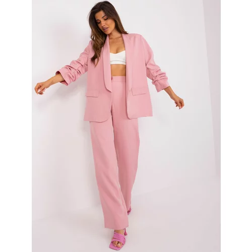 Fashion Hunters Light pink lady's oversize jacket
