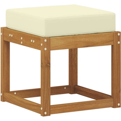  Vanjska stolica klupa s jastukom Prirodna 43 x 43 x 37 cm - Prirodna boja i krem 40 cm Otvoreno područje nogu Slike