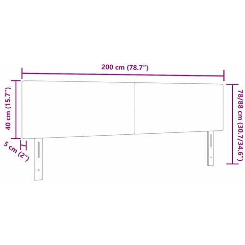  LED glava kreveta Svijetlo siva 200 cm Kordura tekstil Slike