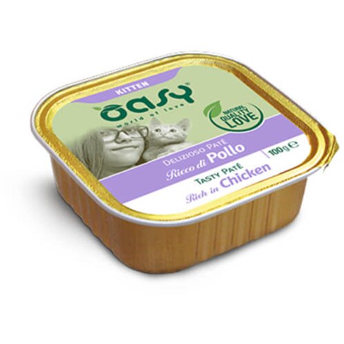Oasy Tasty Pat&eacute; Kitten pi&scaron;čanec, pat&eacute; v posodici - 100 g 100 g Cene