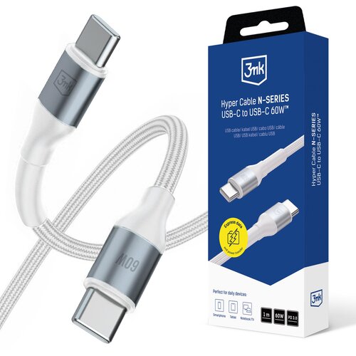 3mk HYPER KABEL N-SERIJE C V C 1M ZA TELEFONE USB-C 60W HITRO POLNJENJE, (5000259911) Cene