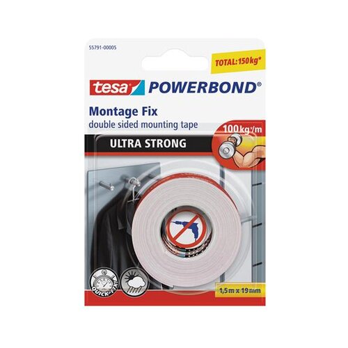 Tesa Montažni trak Tesa Powerbond (1,5 m x 19 mm) Slike