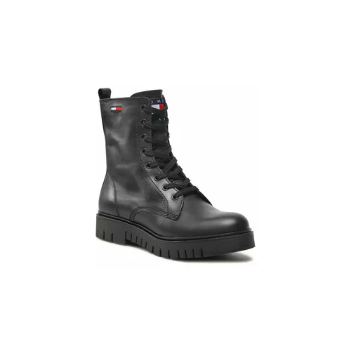 Tommy Jeans Pohodni čevlji Lace Up Wmns Boot EN0EN01992 Črna