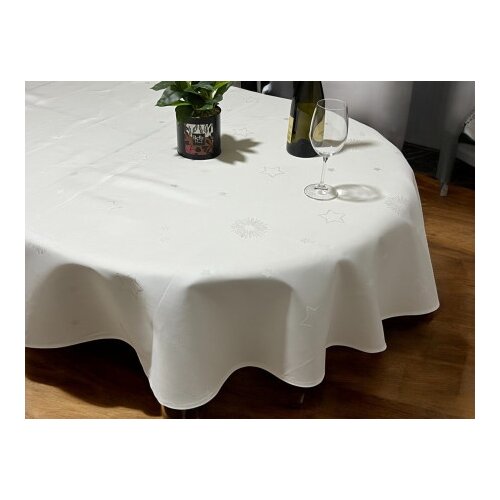 Stolnjak Ovalni 160x220cm Snowlakes white ( VLK0001360snowflakewhiteovalni ) Slike