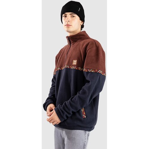 Iriedaily Monte Noe Troyer Half-Zip Fleece Sweater dark rum Cijene