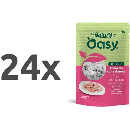 Oasy Cat Natury Adult fileji v želeju, vrečka - tuna in losos - 70 g 24 x 70 g Cene