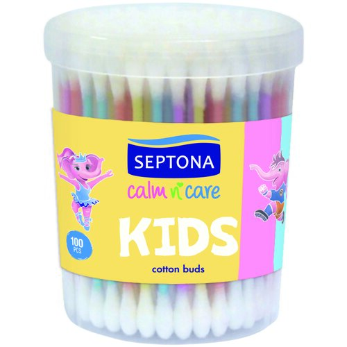 SEPTONA Pamučni &amp;scaron;tapići za u&amp;scaron;i Kids, 100 komada Slike