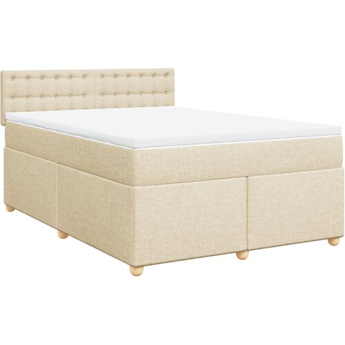 vidaXL Krevet s oprugama i madracem krem 140 x 190 cm od tkanine Cijene