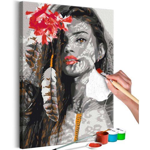  Slika za samostalno slikanje - Woman With Feather 40x60 Cijene