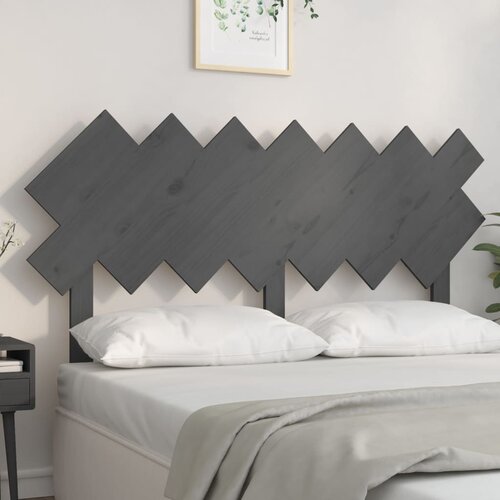 vidaXL Posteljno vzglavje sivo 141x3x80,5 cm trdna borovina Cene