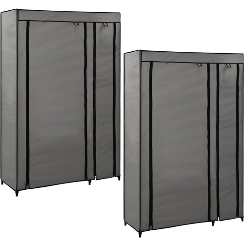 The Living Store Zložljiva garderobna omara 2 kosa blago 110x45x175 cm siva - Zložljiva Omara, (21434249) Slike