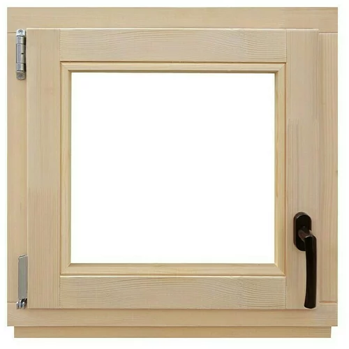 Drveni prozor bez kvake (Š x V: 60 x 60 cm, DIN lijevo, Natur)