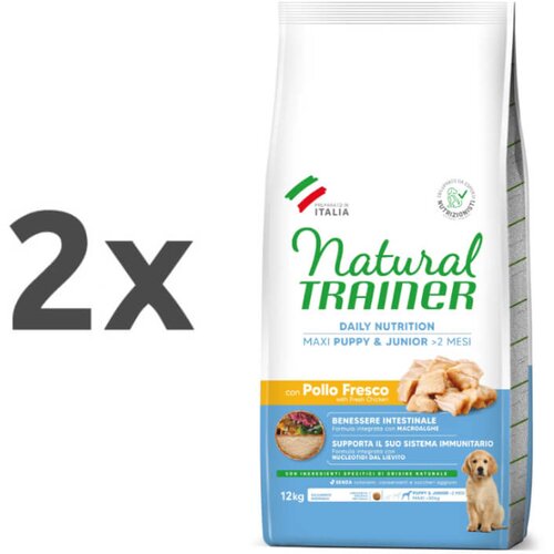 Natural trainer Daily Nutrition Puppy&Junior Maxi - sveži pi&scaron;čanec 2 x 12 kg Cene