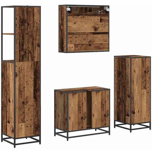 VidaXL set namje&amp;scaron;taja za kupaonicu 4 pcs staro drvo 65 x 33 x 60 cm Slike