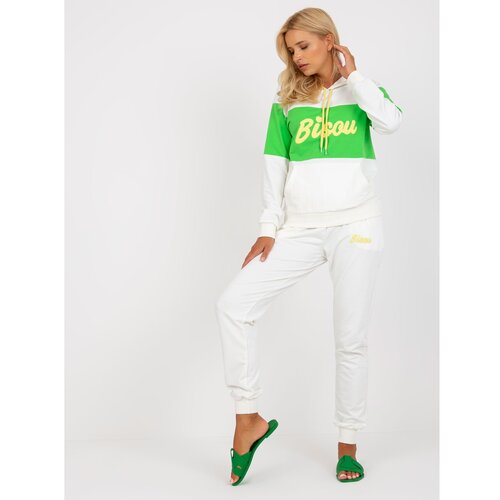 Fashion Hunters Ecru-yellow women&amp;#039;s sweatshirt set with patches Slike