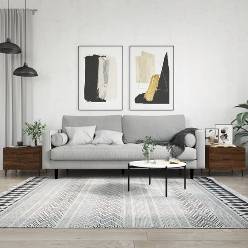  The Living Store Klubske mizice 2 kosa rjavi hrast 50x50x40 cm inženirski les - Klubska Mizica, (21440898) Slike