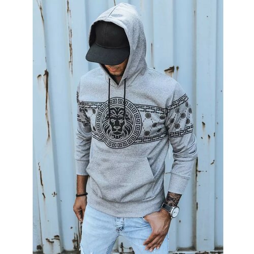 DStreet Gray men's sweatshirt with print BX5309 Slike