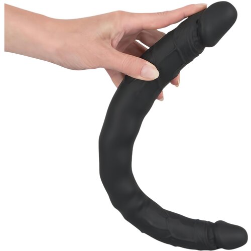 Bad Kitty Silikonski dvojni dildo (črn) Slike