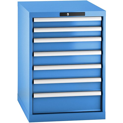 LISTA Predalnik, jeklena pločevina, VxŠ 800 x 564 mm, 7 predalov, svetlo modra Cene