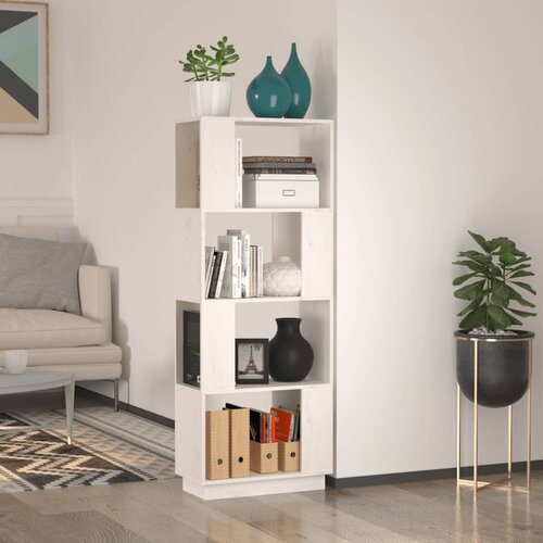 vidaXL Ormarić za knjige / pregrada bijeli 51x25x132 cm od borovine Cijene