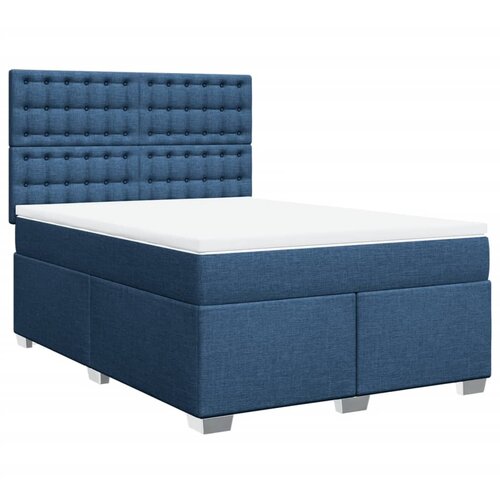 vidaXL Box spring postelja z vzmetnico modra 140x190 cm blago, (21306430) Cene