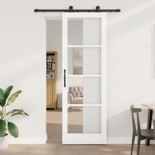 VidaXL Klizna Vrata sa Setom Opreme &amp;#039;ORKDAL&amp;#039;Bijela 78x232 cm Slike